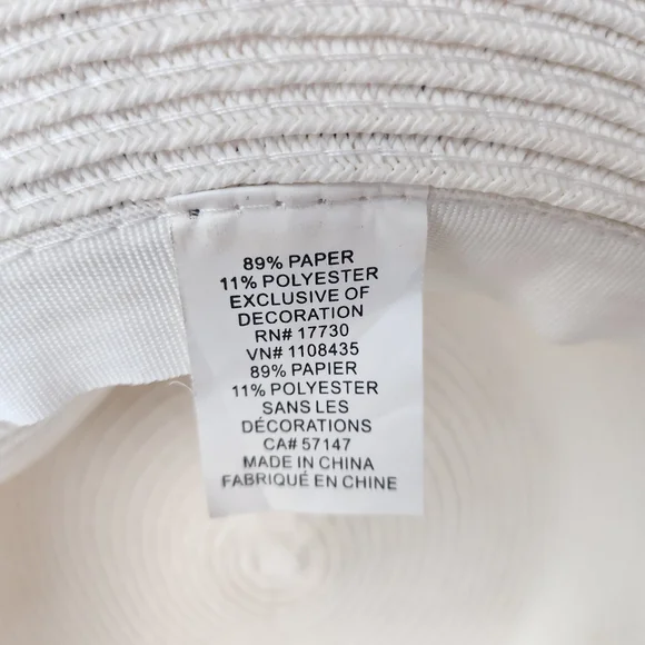 White Sun Hat with Teal Accents - Picture 4 of 7